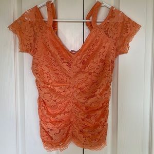 Venus lace stretch top Size L, Orange